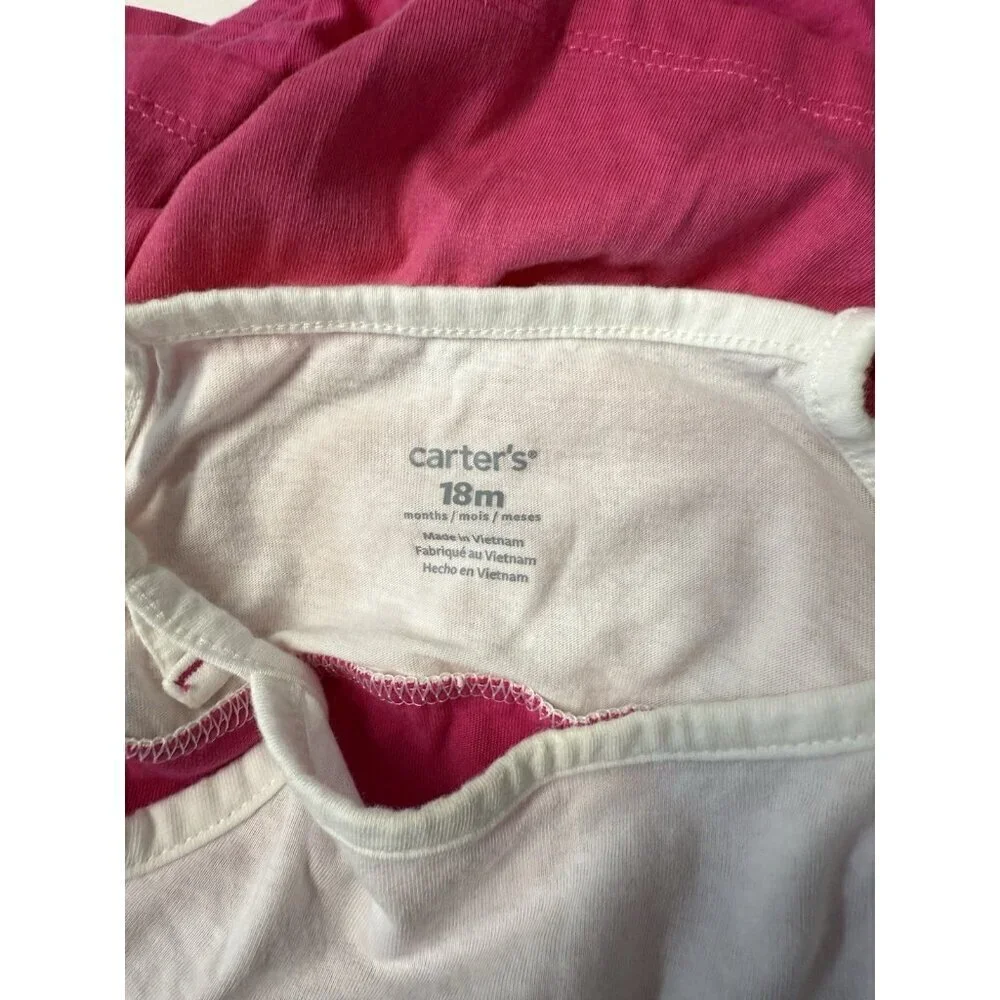 Carters Baby Girl Skirted Rompers Set of 2~Sz 18M~Yellow Floral/Pink Fade L15 02